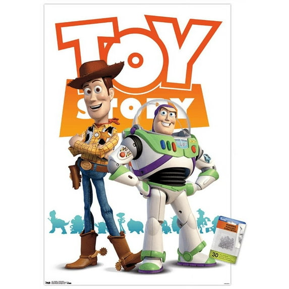 Disney Pixar Toy Story 4 - Woody And Buzz Wall Poster with Push Pins, 22.375" x 34"