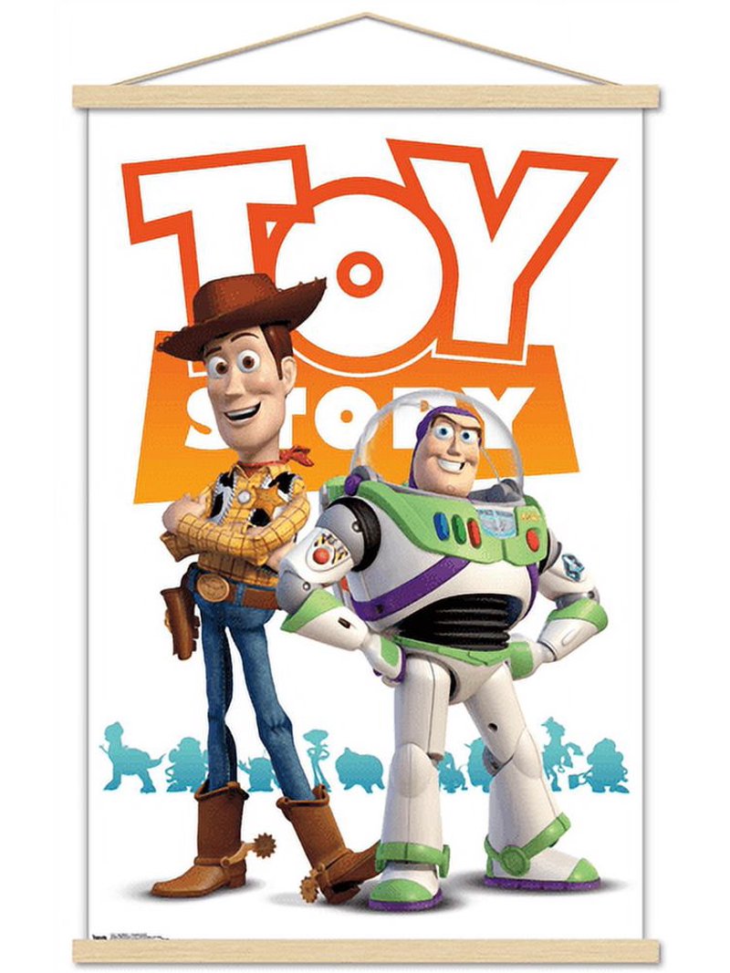 Disney Pixar Toy Story 4 - Woody And Buzz Wall Poster with Wooden