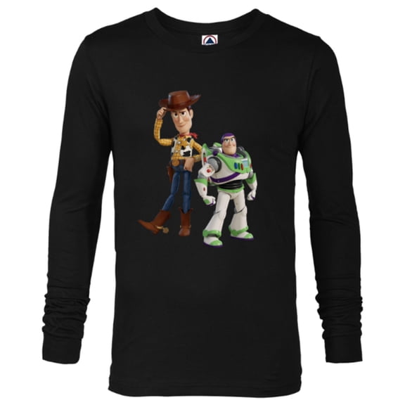 Disney Pixar Toy Story 4 Woody and Buzz Lightyear T-Shirt - Long Sleeve T-Shirt for Men - Customized-Black