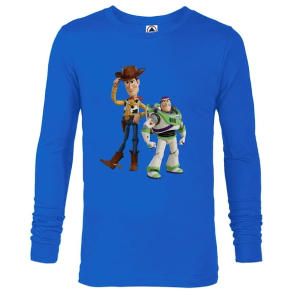 Disney Pixar Toy Story 4 Woody and Buzz Lightyear T-Shirt - Long Sleeve T-Shirt for Men - Customized-Royal