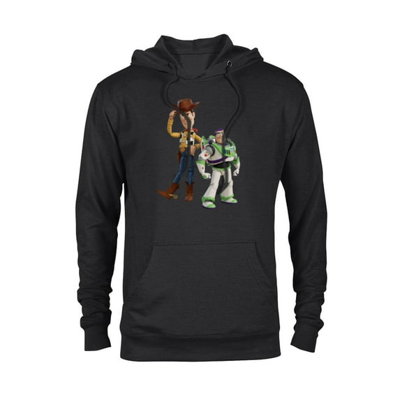 Disney Pixar Toy Story 4 Woody and Buzz Lightyear T-Shirt - Pullover Hoodie for Adults - Customized-Black
