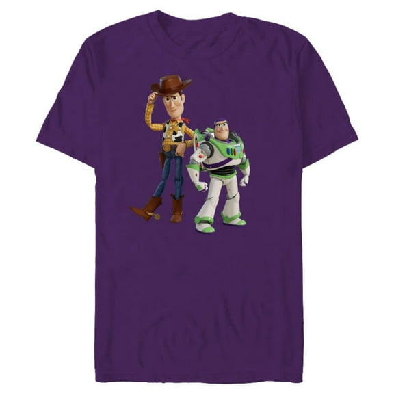 Disney Pixar Toy Story 4 Woody and Buzz Lightyear T-Shirt- Short Sleeve Blended T-Shirt for Adults - Customized-Berry Snow Heather