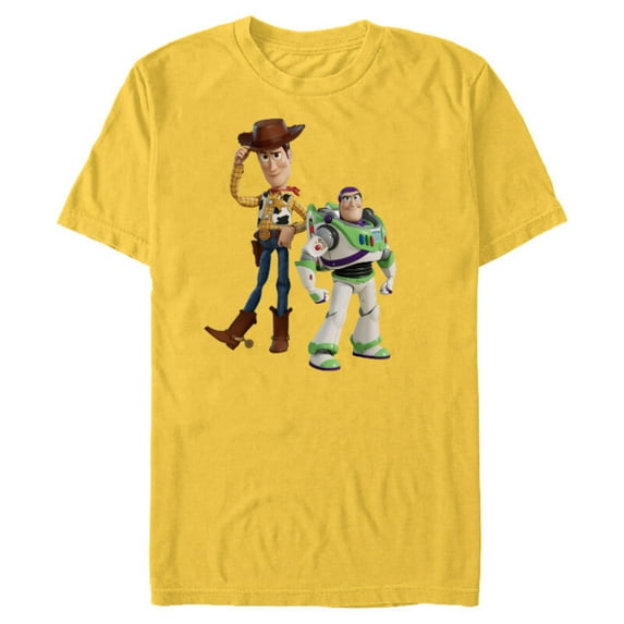 Disney Pixar Toy Story 4 Woody and Buzz Lightyear T-Shirt- Short Sleeve Blended T-Shirt for Adults - Customized-Putty Snow Heather