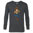 thumbnail image 1 of Disney Pixar Toy Story 4 Woody on the Run T-Shirt - Long Sleeve T-Shirt for Men - Customized-Charcoal Heather, 1 of 5