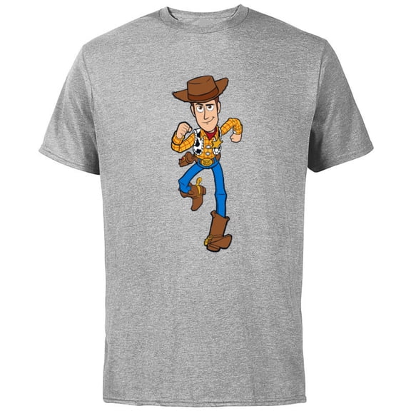 Disney Pixar Toy Story 4 Woody on the Run T-Shirt - Short Sleeve Cotton T-Shirt for Adults - Customized-Athletic Heather