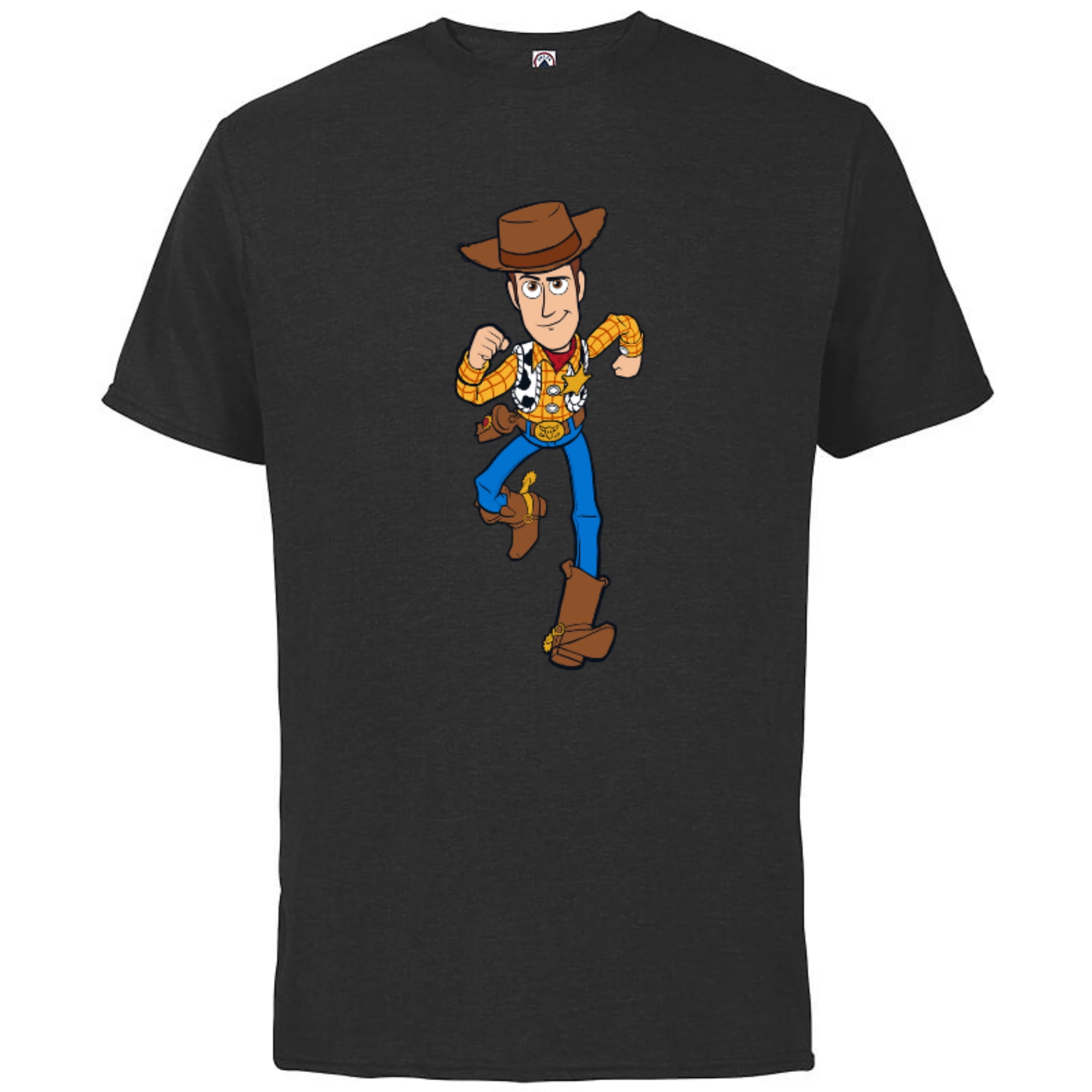 Disney Pixar Toy Story 4 Woody on the Run T-Shirt - Short Sleeve Cotton T- Shirt for Adults - Customized-Athletic Navy 