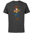 thumbnail image 1 of Disney Pixar Toy Story 4 Woody on the Run T-Shirt - Short Sleeve Cotton T-Shirt for Adults - Customized-Charcoal Heather, 1 of 5