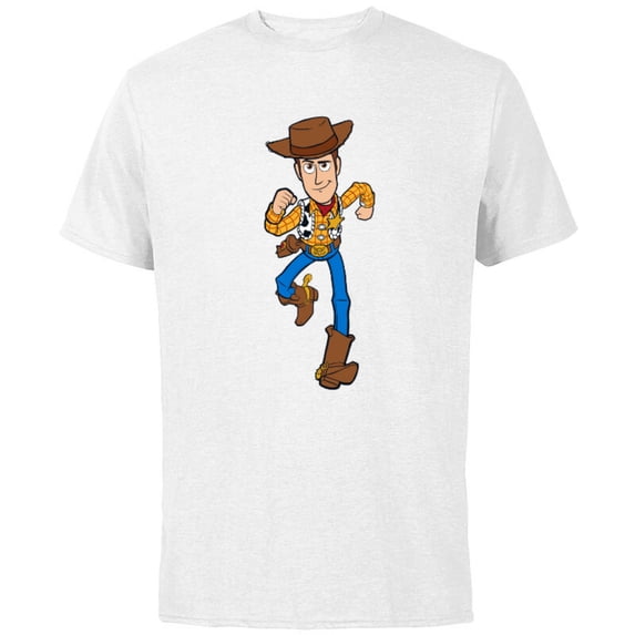 Disney Pixar Toy Story 4 Woody on the Run T-Shirt - Short Sleeve Cotton T-Shirt for Adults - Customized-White