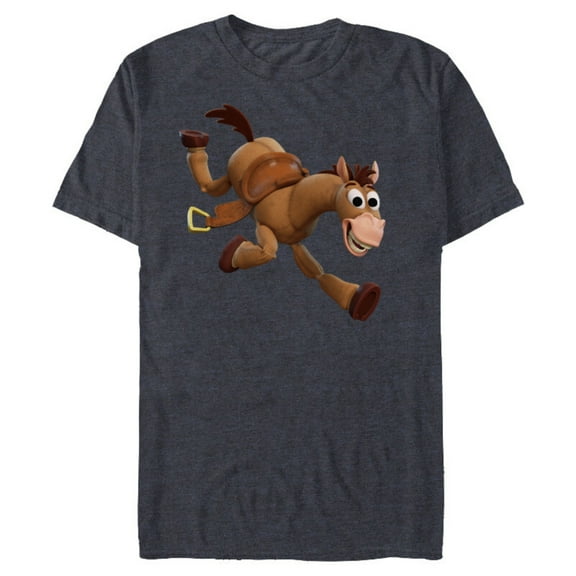 Disney Pixar Toy Story 4 Woody's Horse Bullseye T-Shirt- Short Sleeve Blended T-Shirt for Adults - Customized-Navy Heather