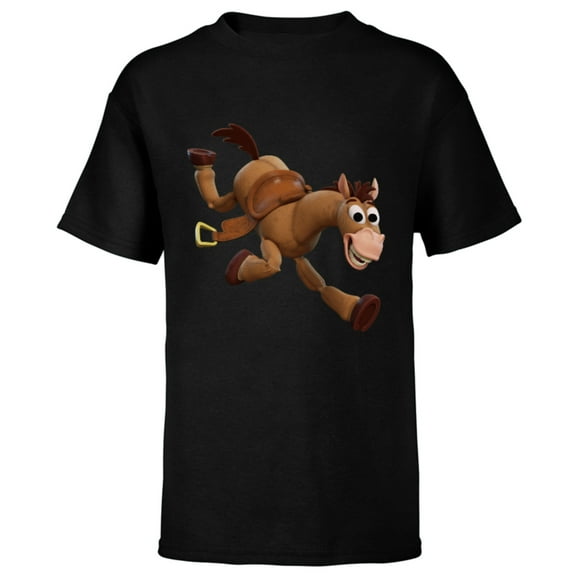Disney Pixar Toy Story 4 Woody's Horse Bullseye T-Shirt - Short Sleeve T-Shirt for Kids - Customized-Black