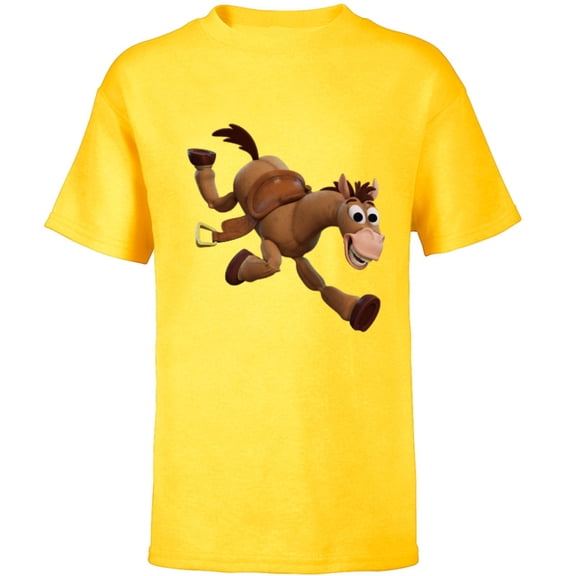 Disney Pixar Toy Story 4 Woody's Horse Bullseye T-Shirt - Short Sleeve T-Shirt for Kids - Customized-Yellow