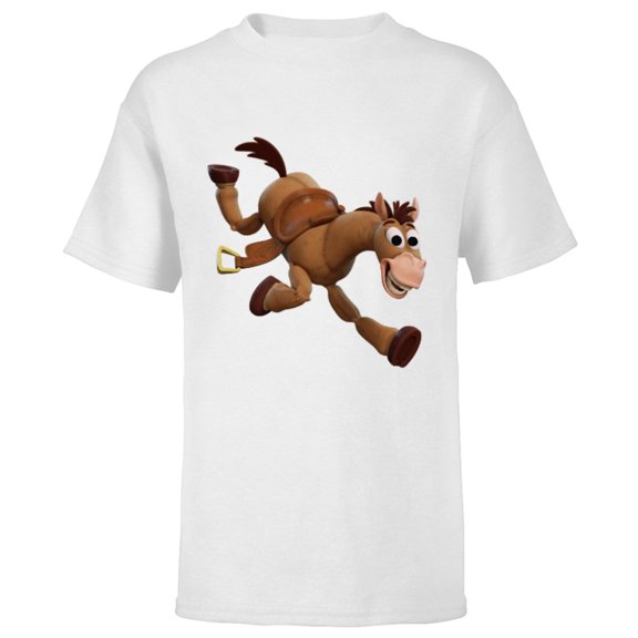Disney Pixar Toy Story 4 Woody's Horse Bullseye T-Shirt - Short Sleeve T-Shirt for Kids - Customized-White