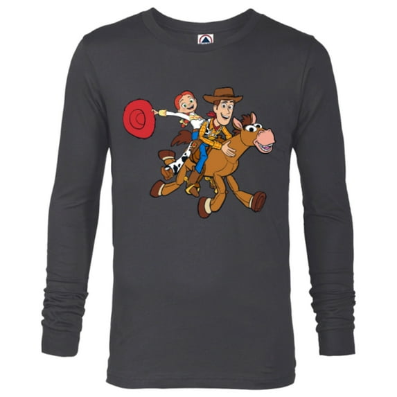 Disney Pixar Toy Story 4 Woody's Roundup Gang T-Shirt - Long Sleeve T-Shirt for Men - Customized-Charcoal Heather