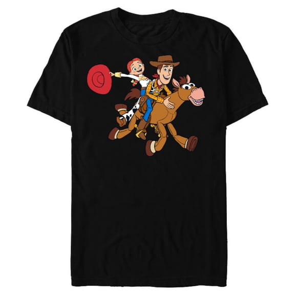 Disney Pixar Toy Story 4 Woody's Roundup Gang T-Shirt- Short Sleeve Blended T-Shirt for Adults - Customized-Black