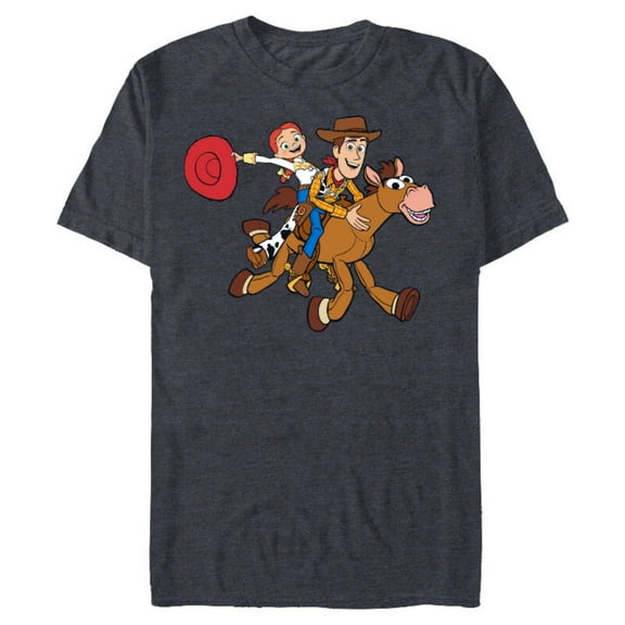 Disney Pixar Toy Story 4 Woody's Roundup Gang T-Shirt- Short Sleeve Blended T-Shirt for Adults - Customized-Navy Heather