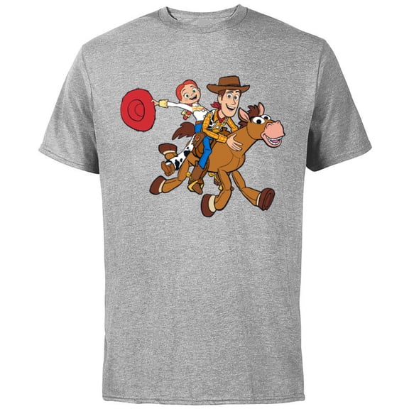 Disney Pixar Toy Story 4 Woody's Roundup Gang T-Shirt - Short Sleeve Cotton T-Shirt for Adults - Customized-Athletic Heather