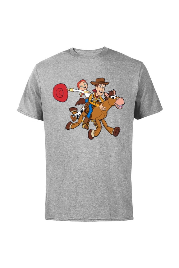 Disney Pixar Toy Story 4 Woody's Roundup Gang T-Shirt - Short Sleeve Cotton T-Shirt for Adults - Customized-Athletic Heather