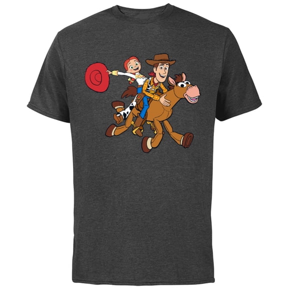 Disney Pixar Toy Story 4 Woody's Roundup Gang T-Shirt - Short Sleeve Cotton T-Shirt for Adults - Customized-Charcoal