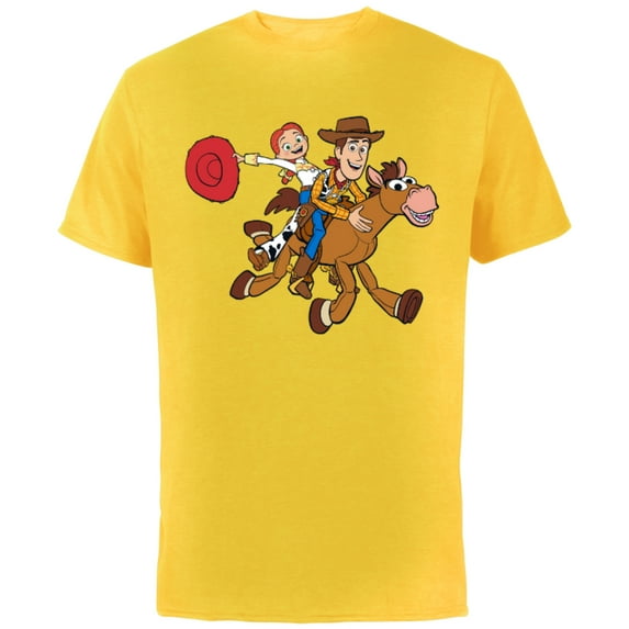 Disney Pixar Toy Story 4 Woody's Roundup Gang T-Shirt - Short Sleeve Cotton T-Shirt for Adults - Customized-Yellow