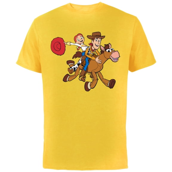 Disney Pixar Toy Story 4 Woody's Roundup Gang T-Shirt - Short Sleeve Cotton T-Shirt for Adults - Customized-Yellow