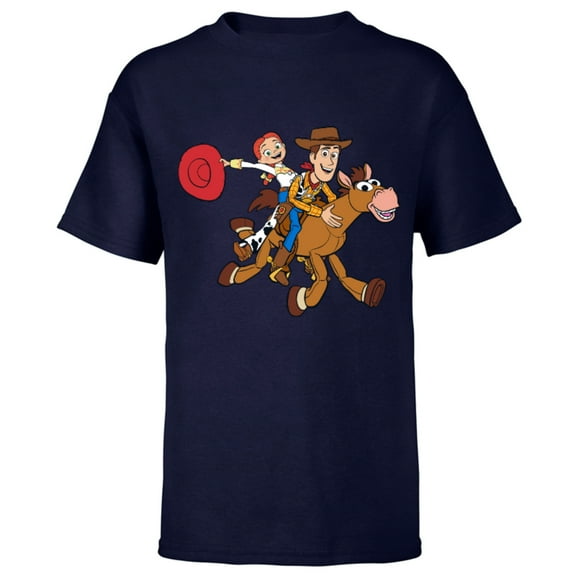 Disney Pixar Toy Story 4 Woody's Roundup Gang T-Shirt - Short Sleeve T-Shirt for Kids - Customized-Navy