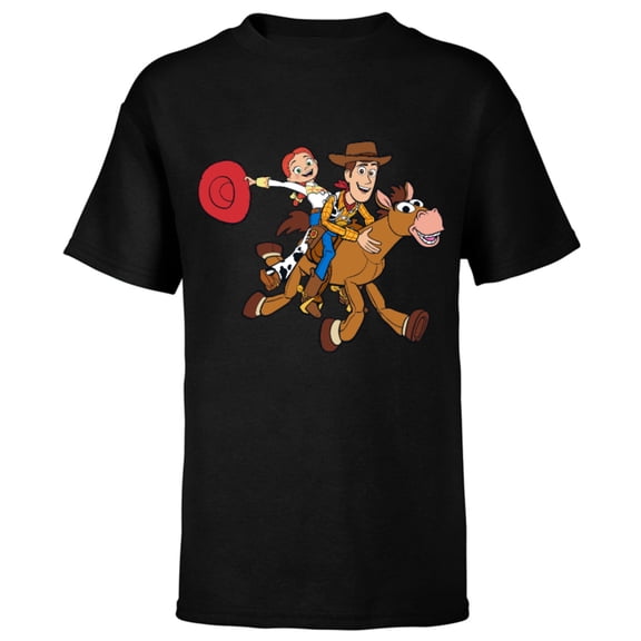 Disney Pixar Toy Story 4 Woody's Roundup Gang T-Shirt - Short Sleeve T-Shirt for Kids - Customized-Black