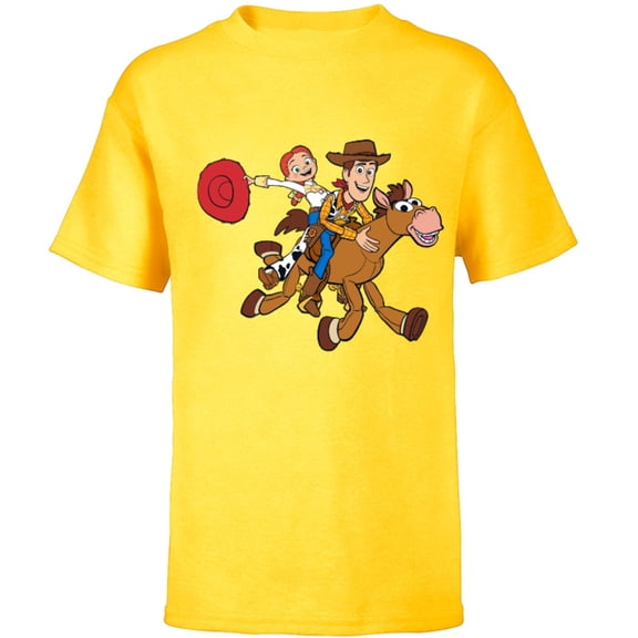 Disney Pixar Toy Story 4 Woody's Roundup Gang T-Shirt - Short Sleeve T-Shirt for Kids - Customized-Yellow