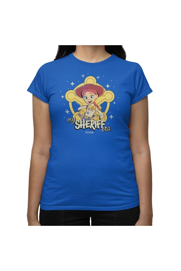 Pixar Toy Story 5 My Sheriff Era Jessie Women's T Shirt (Royal, S-XXL)