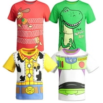 Disney Pixar Toy Story Boys 4 Pack T-Shirts Woody Buzz Lightyear Rex Slinky Dog 6