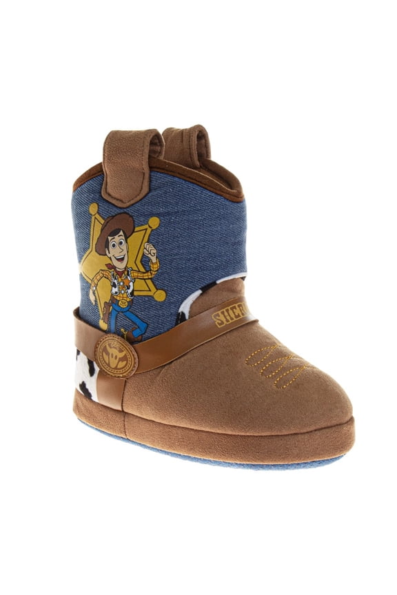 Pixar Toy Story Boys Dual Sizes Slippers. (Toddler Little Kids)Tan Blue, Size: 506