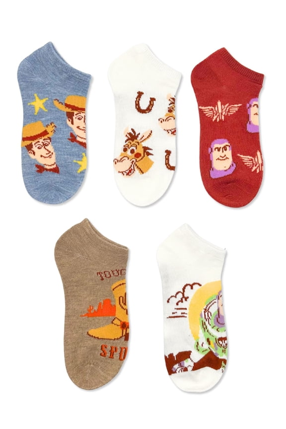 Boys No-Show Socks, 5-Pack, Sizes S/M-M/L