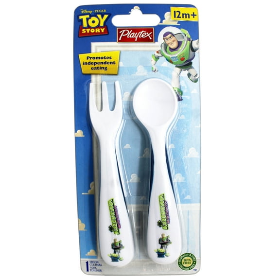 Disney Pixar Toy Story Buzz Lightyear Fork and Spoon Utensil Set 12m+