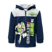 Disney Toy Story Baby Boys' Fleece Quarter-Zip Hooded Sweatshirt Navy Buzz Lightyear