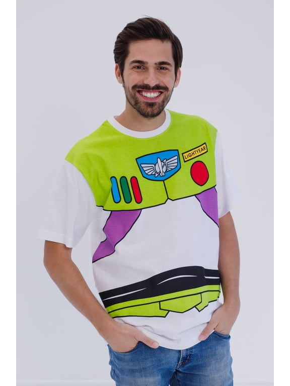 Toy Story Men's Cosplay Short Sleeve T-Shirt Buzz Lightyear White