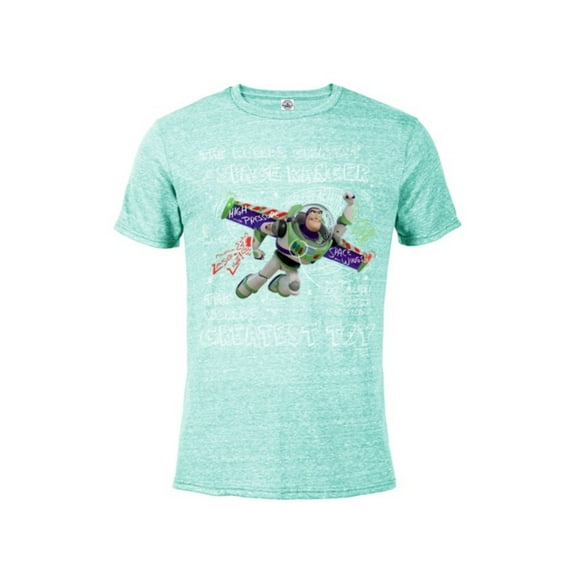 Disney Pixar Toy Story Buzz Lightyear The World’s Greatest - Short Sleeve Blended T-Shirt for Adults - Customized-Celadon Snow Heather
