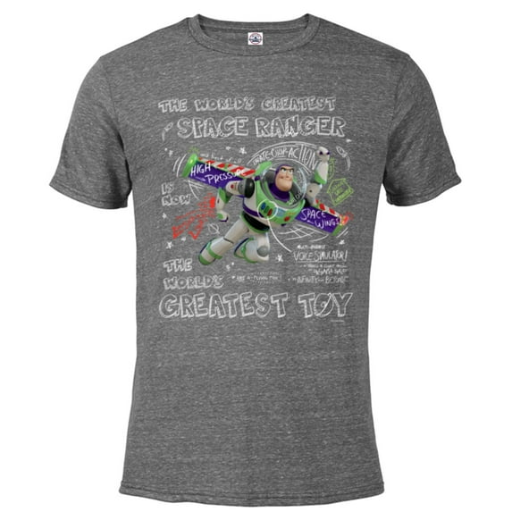 Disney Pixar Toy Story Buzz Lightyear The World’s Greatest - Short Sleeve Blended T-Shirt for Adults - Customized-Graphite Snow Heather