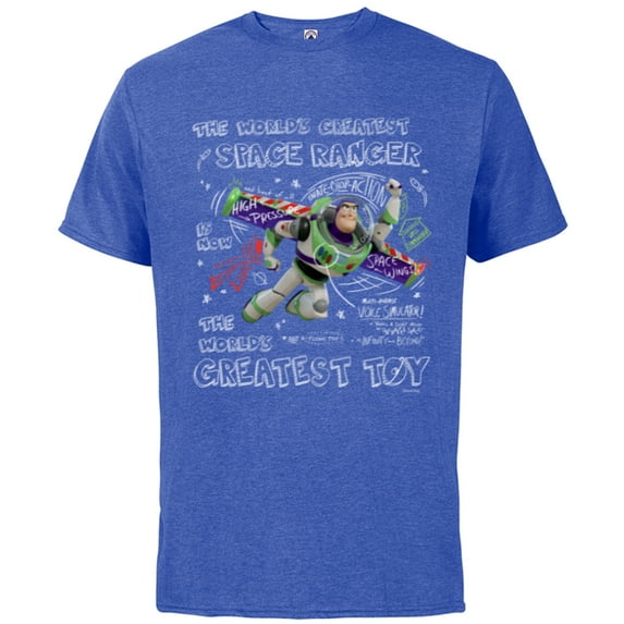 Disney Pixar Toy Story Buzz Lightyear The World’s Greatest - Short Sleeve Cotton T-Shirt for Adults - Customized-Royal Heather