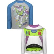 Disney Pixar Toy Story Buzz Lightyear Toddler Boys 2 Pack Long Sleeve T-Shirts Toddler to Big Kid