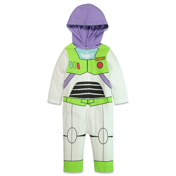 Disney Pixar Toy Story Buzz Lightyear Toddler Boys Costume Coverall Hood White 2T