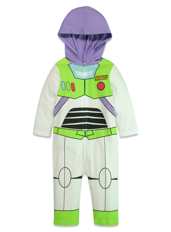 Disney Pixar Toy Story Buzz Lightyear Toddler Boys Costume Coverall Hood White 3T