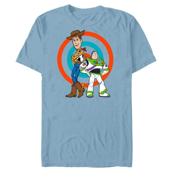 Disney Pixar Toy Story Buzz Lightyear and Woody T-Shirt- Short Sleeve Blended T-Shirt for Adults - Customized-Ocean Blue