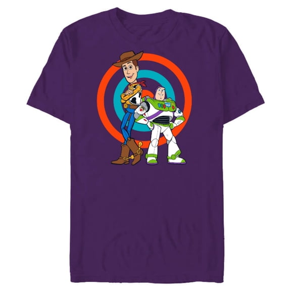Disney Pixar Toy Story Buzz Lightyear and Woody T-Shirt- Short Sleeve Blended T-Shirt for Adults - Customized-Purple