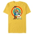 thumbnail image 1 of Disney Pixar Toy Story Buzz Lightyear and Woody T-Shirt- Short Sleeve Blended T-Shirt for Adults - Customized-Yellow, 1 of 5