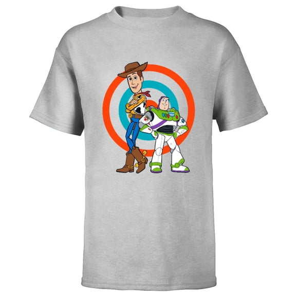 Disney Pixar Toy Story Buzz Lightyear and Woody T-Shirt - Short Sleeve T-Shirt for Kids - Customized-Athletic Heather