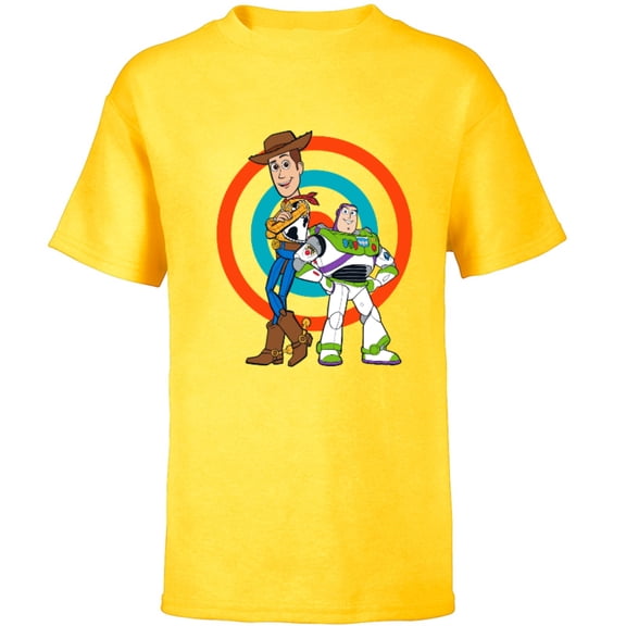 Disney Pixar Toy Story Buzz Lightyear and Woody T-Shirt - Short Sleeve T-Shirt for Kids - Customized-Yellow