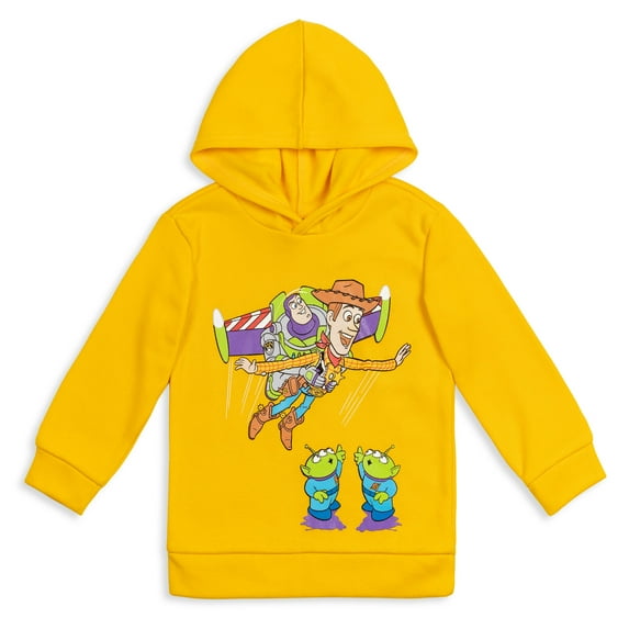 Disney Pixar Toy Story Buzz Woody Toddler Boys Fleece Hoodie Yellow 3T