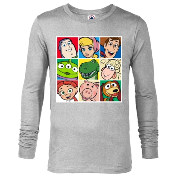Disney Pixar Toy Story Cast Character Grid T-Shirt - Long Sleeve T-Shirt for Men - Customized-Athletic Heather