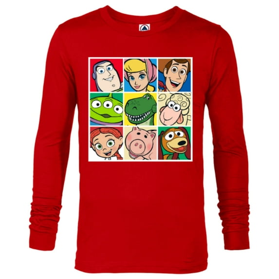 Disney Pixar Toy Story Cast Character Grid T-Shirt - Long Sleeve T-Shirt for Men - Customized-New Red