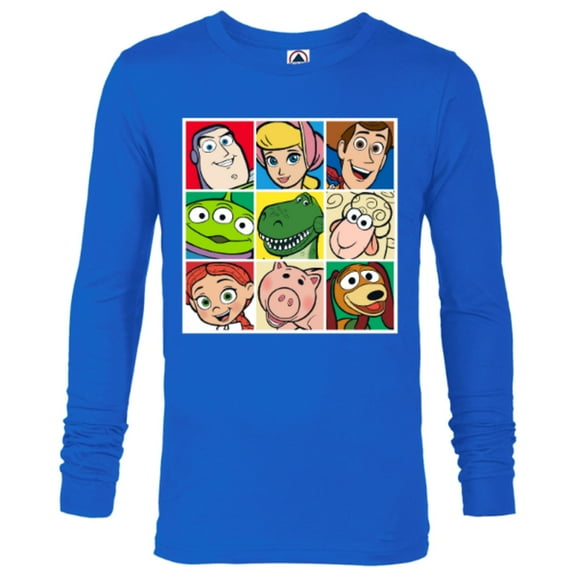 Disney Pixar Toy Story Cast Character Grid T-Shirt - Long Sleeve T-Shirt for Men - Customized-Royal