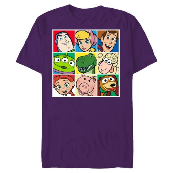 Disney Pixar Toy Story Cast Character Grid T-Shirt- Short Sleeve Blended T-Shirt for Adults - Customized-Berry Snow Heather
